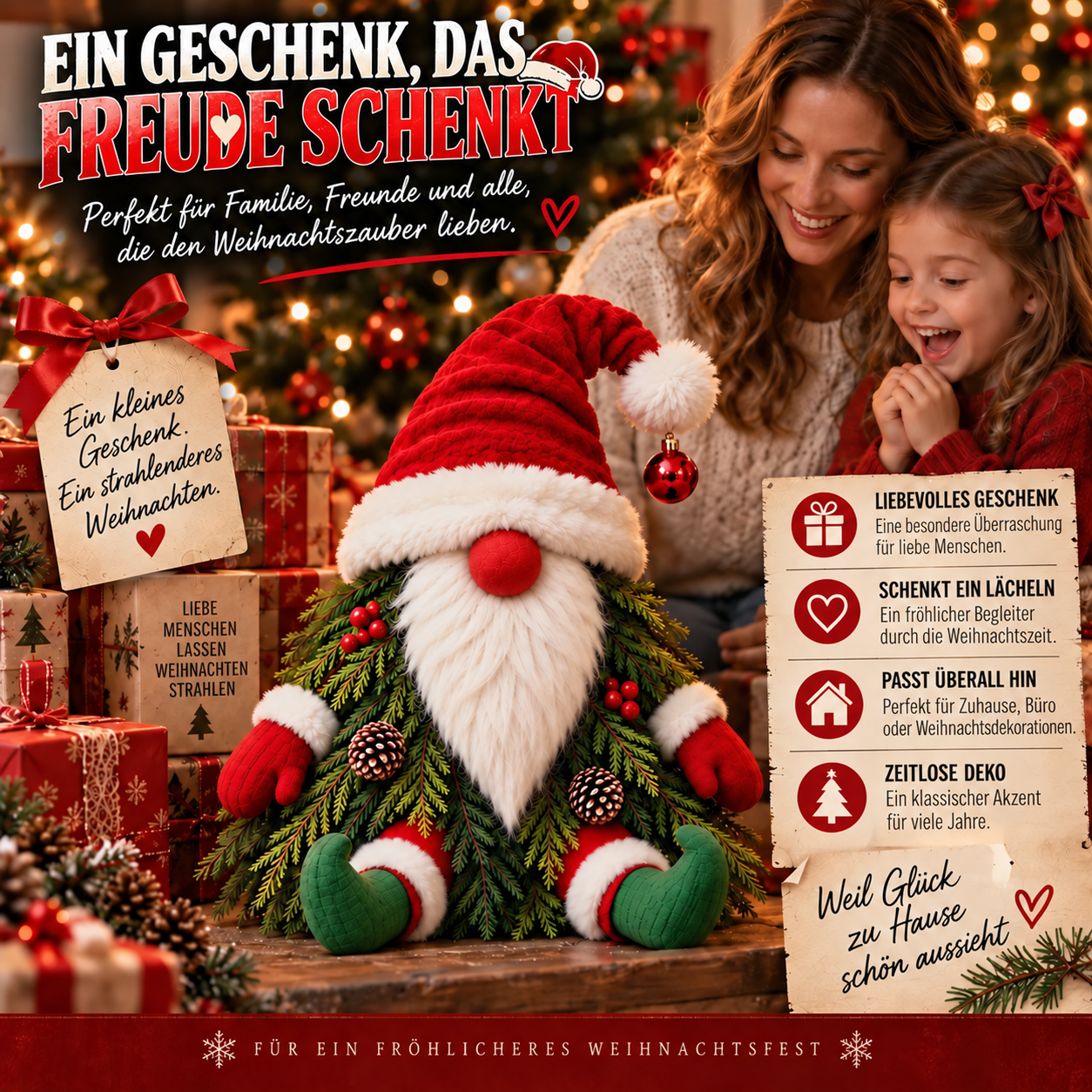 Weihnachtswichtel-Deko aus Tannengrün