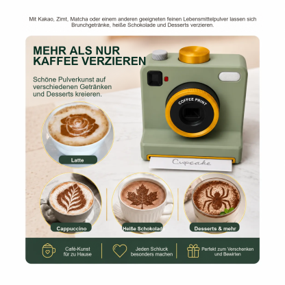 Kaffee-Dekorationskamera für Kakao, Zimt und Matcha