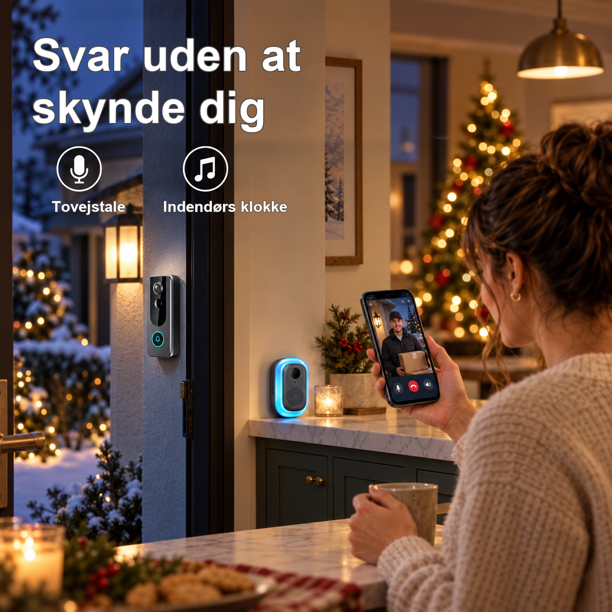 Tjek af en leveringsperson på afstand i den tilsluttede app