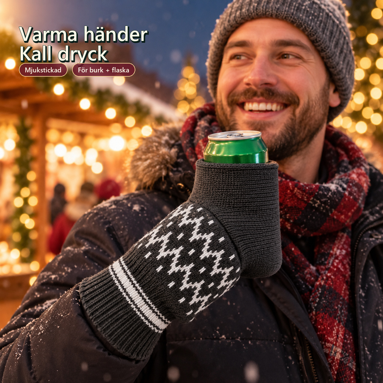 Grå ölvante på en julmarknad