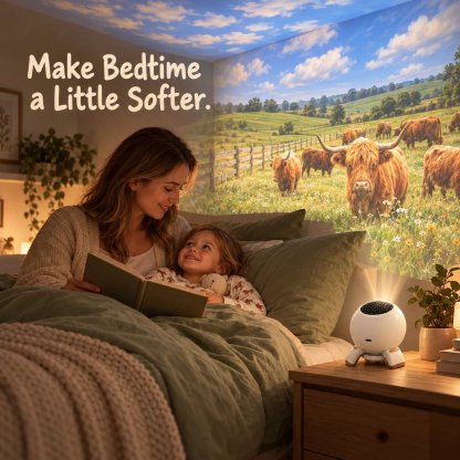 🌿 Kids Highland Cow Room Projector