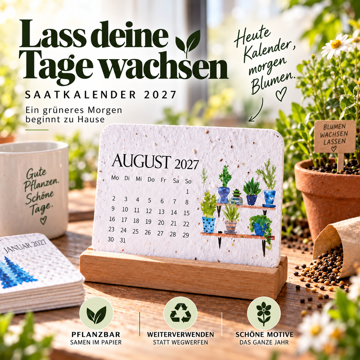 Pflanzbarer Saatkalender 2027 – ein Geschenk, das weiterwächst – lokalisierte Motivabbildung