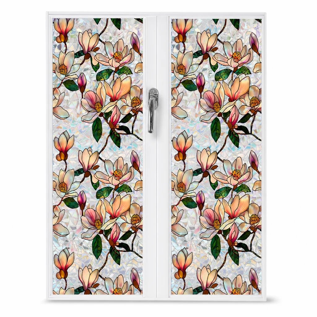 📢📢40 % RABATT !! ⏰ Elektrostatische Regenbogen-Fensterfolie mit dekorativem Blumenmuster