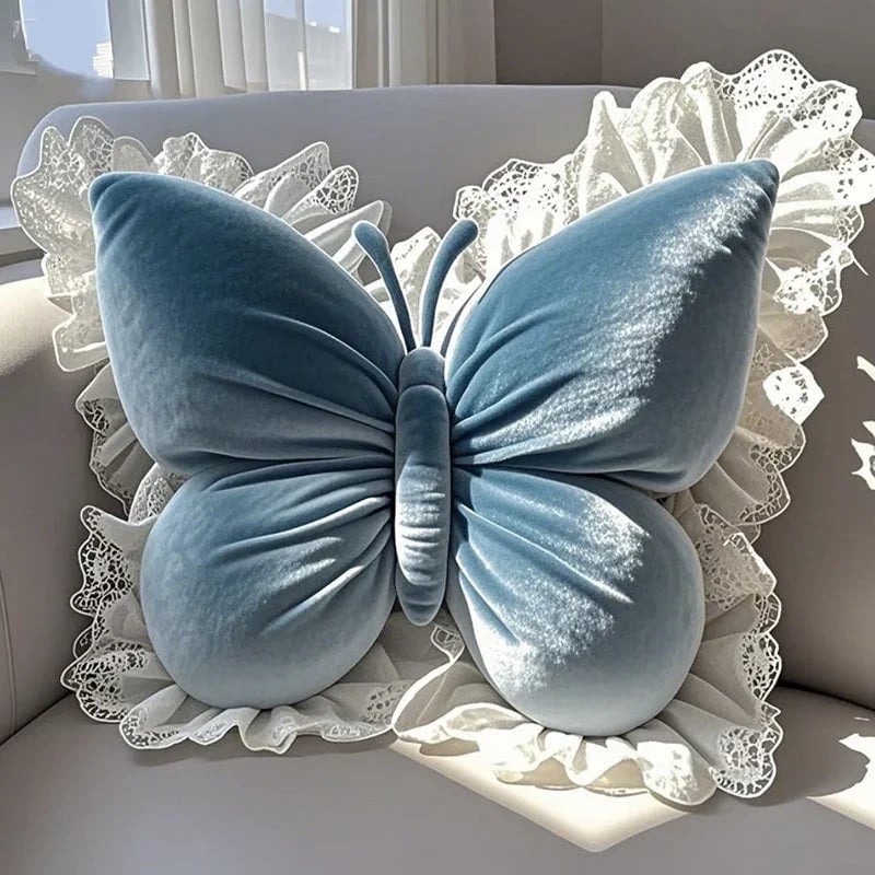 📢📢49 % RABATT !! ⏰ Elegantes schmetterlingsförmiges Zierkissen mit Spitzenbesatz