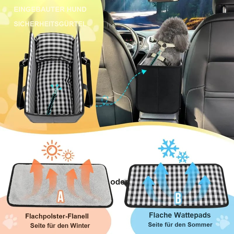🐶🐱 Hundesitz für die Mittelkonsole im Auto – Erhöhter Sitz für kleine Haustiere zur Linderung von Unruhe