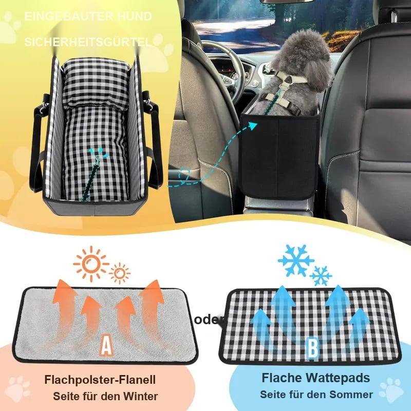🐶🐱 Hundesitz für die Mittelkonsole im Auto – Erhöhter Sitz für kleine Haustiere zur Linderung von Unruhe
