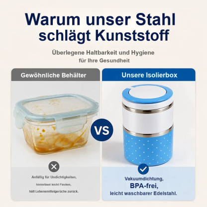 📢📢⏰ Tragbare isolierte Edelstahl-Lunchbox
