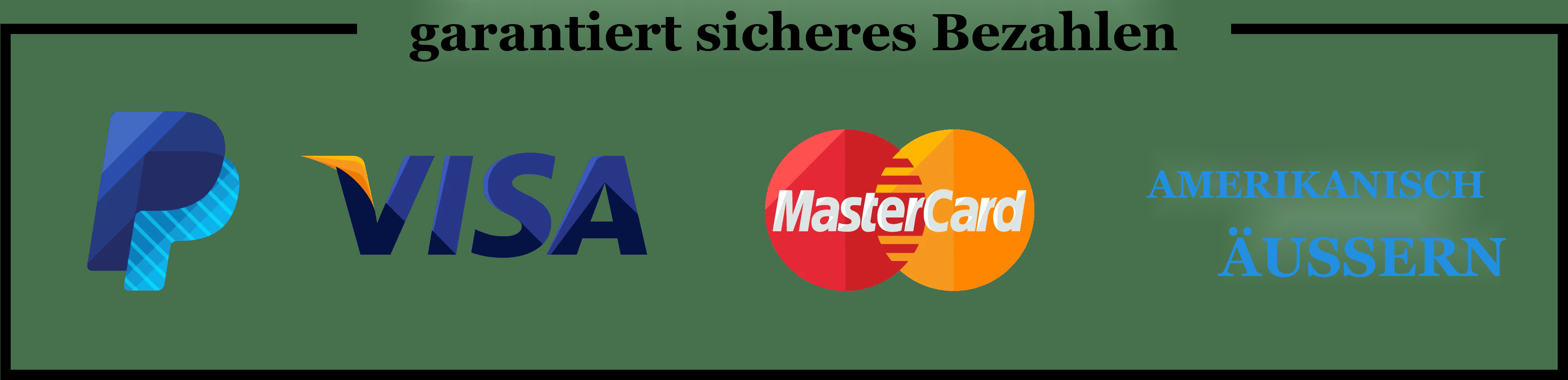 Garantiert sichere Kaufabwicklung – PayPal, Visa, Mastercard und American Express