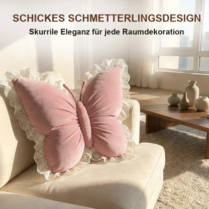 📢📢49 % RABATT !! ⏰ Elegantes schmetterlingsförmiges Zierkissen mit Spitzenbesatz