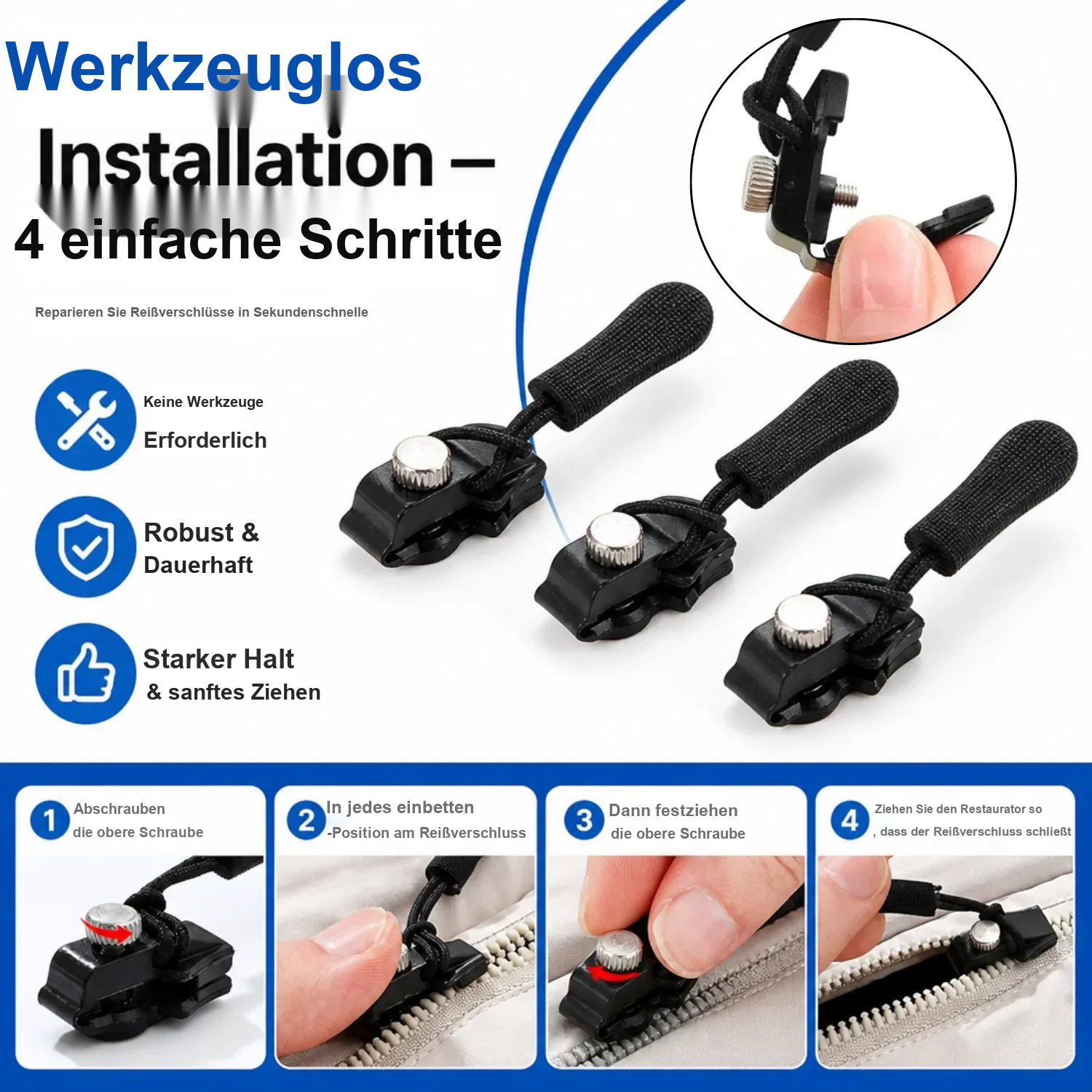 🔧 Universelles Reißverschluss-Reparaturwerkzeug | Soforthilfe für defekte Reißverschlüsse