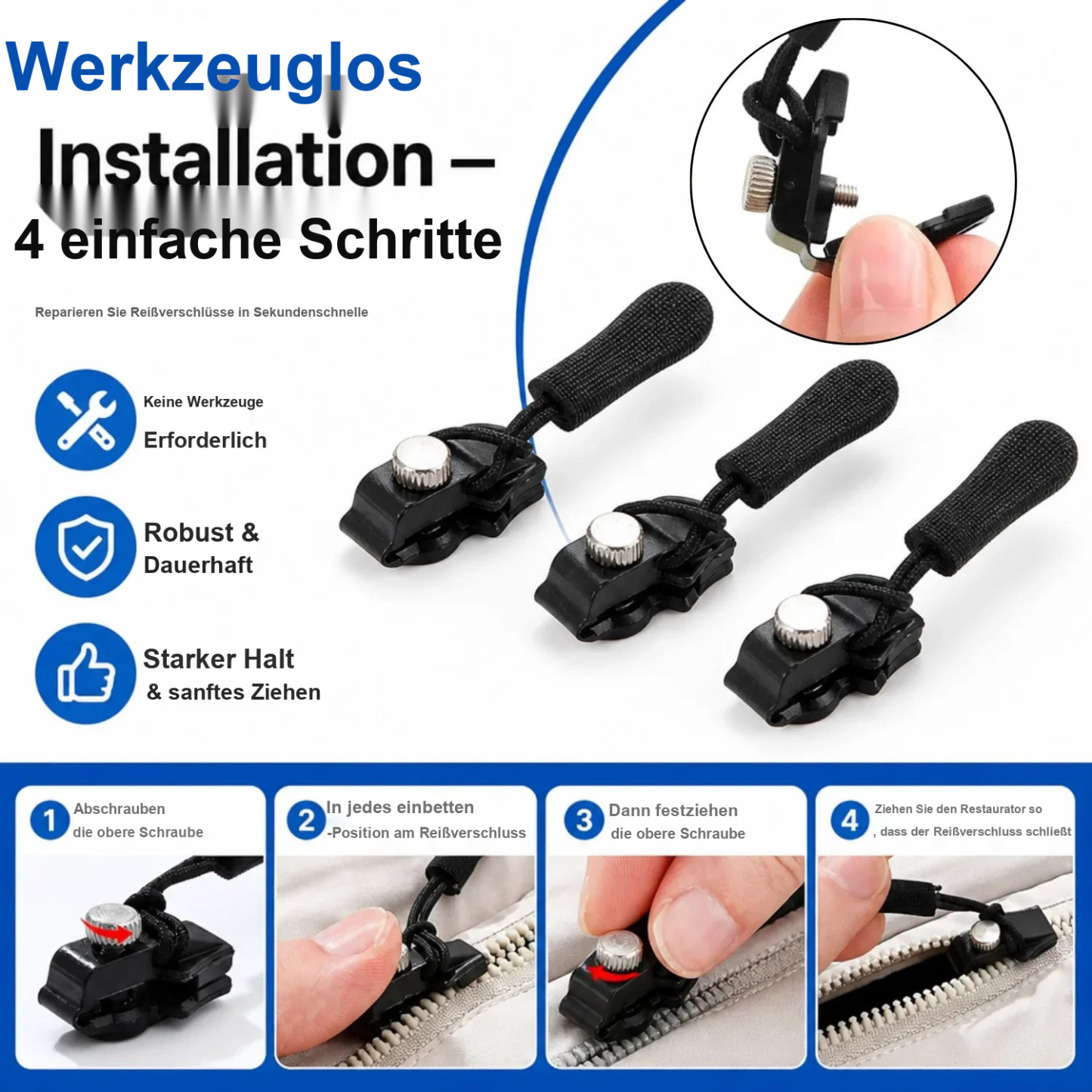 🔧 Universelles Reißverschluss-Reparaturwerkzeug | Soforthilfe für defekte Reißverschlüsse