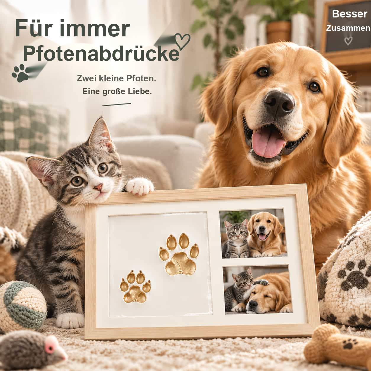 DIY-Erinnerungsrahmen für Pfotenabdrücke – Pfotenabdruck und Fotopräsentation