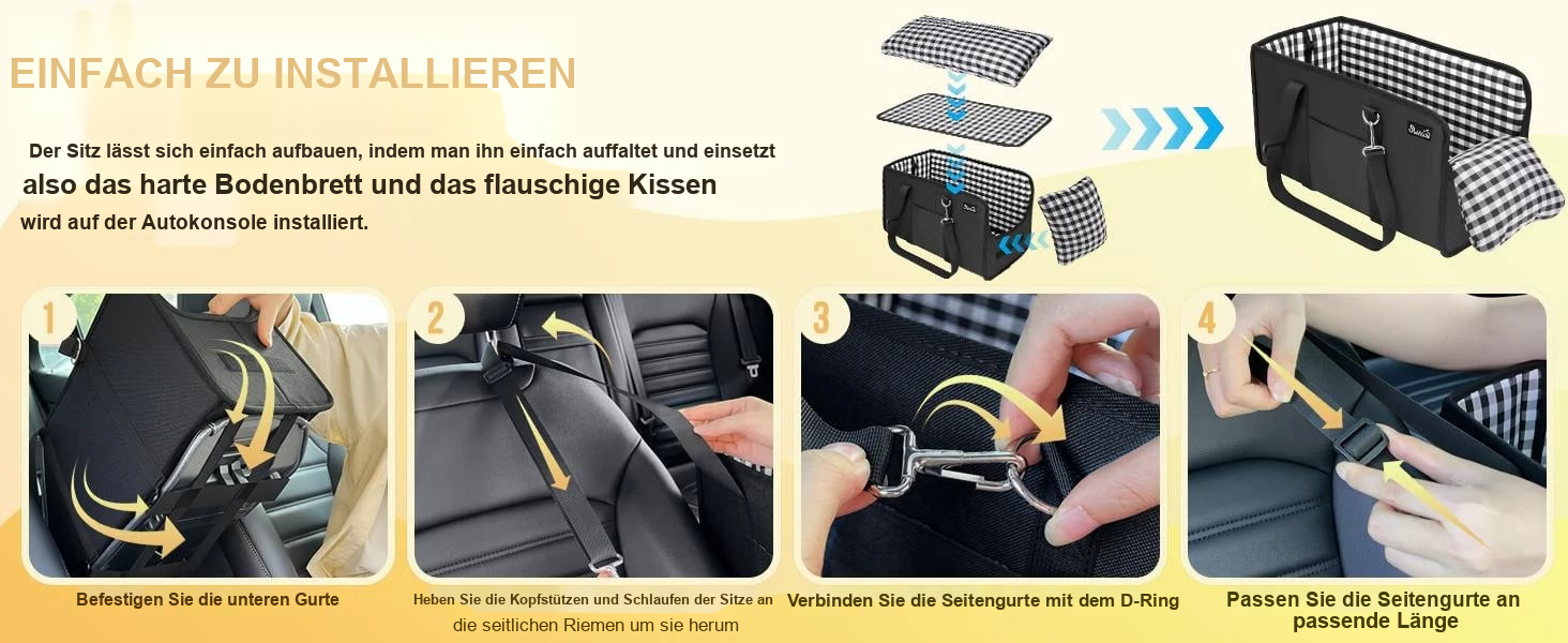 Must-Have Mittelkonsolen-Autositz für Hunde – Sitzerhöhung für kleine Haustiere zur Angstlinderung, ultrasicheres Hundebett mit Armlehne für Reisen, gemütlicher und sicherer Autositz für kleine Hunde und Katzen