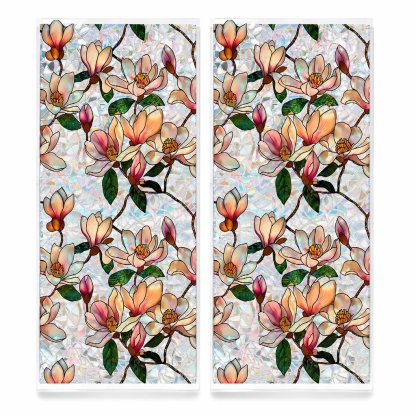 📢📢40 % RABATT !! ⏰ Elektrostatische Regenbogen-Fensterfolie mit dekorativem Blumenmuster