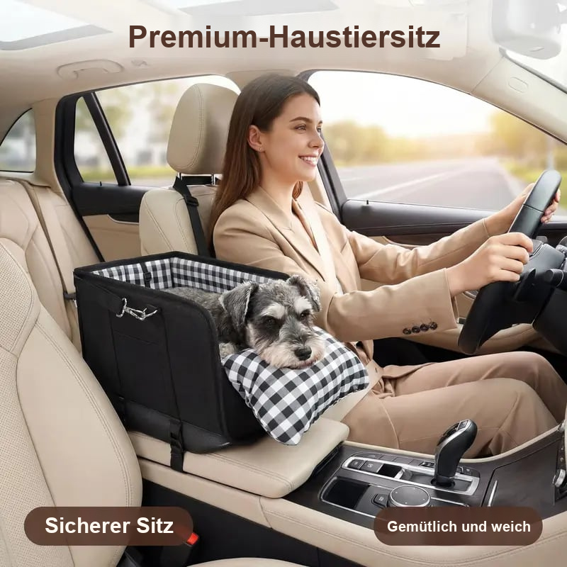 🐶🐱 Hundesitz für die Mittelkonsole im Auto – Erhöhter Sitz für kleine Haustiere zur Linderung von Unruhe