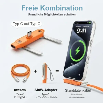 240-W-Schnellladekabel mit abnehmbarem Ständer