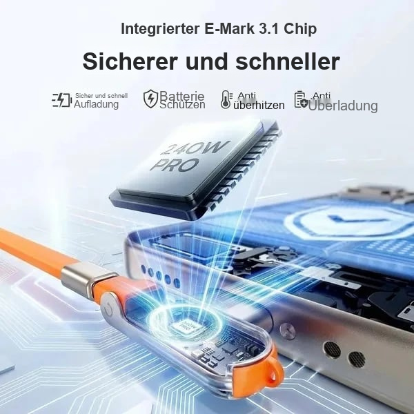 240-W-Schnellladekabel mit abnehmbarem Ständer