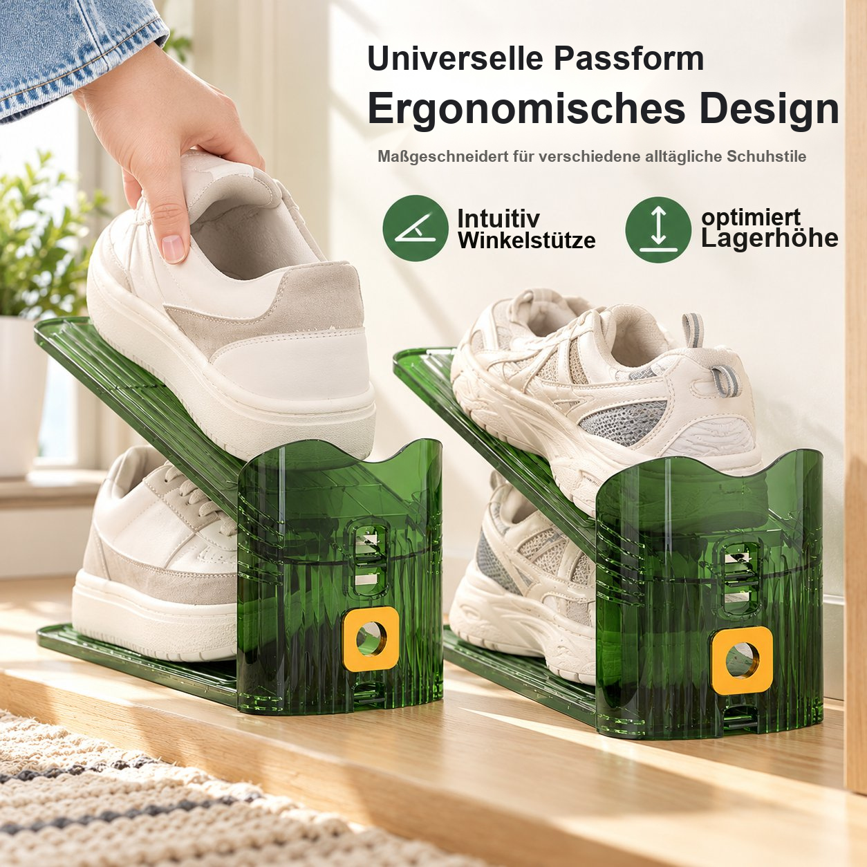 Verstellbarer Schuh-Organizer – Platzsparendes, transparentes Aufbewahrungsregal im minimalistischen Design