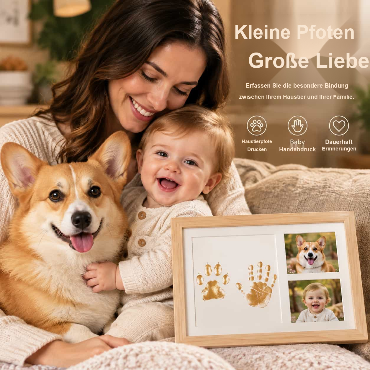 DIY-Erinnerungsrahmen für Pfotenabdrücke – Pfotenabdruck und Fotopräsentation