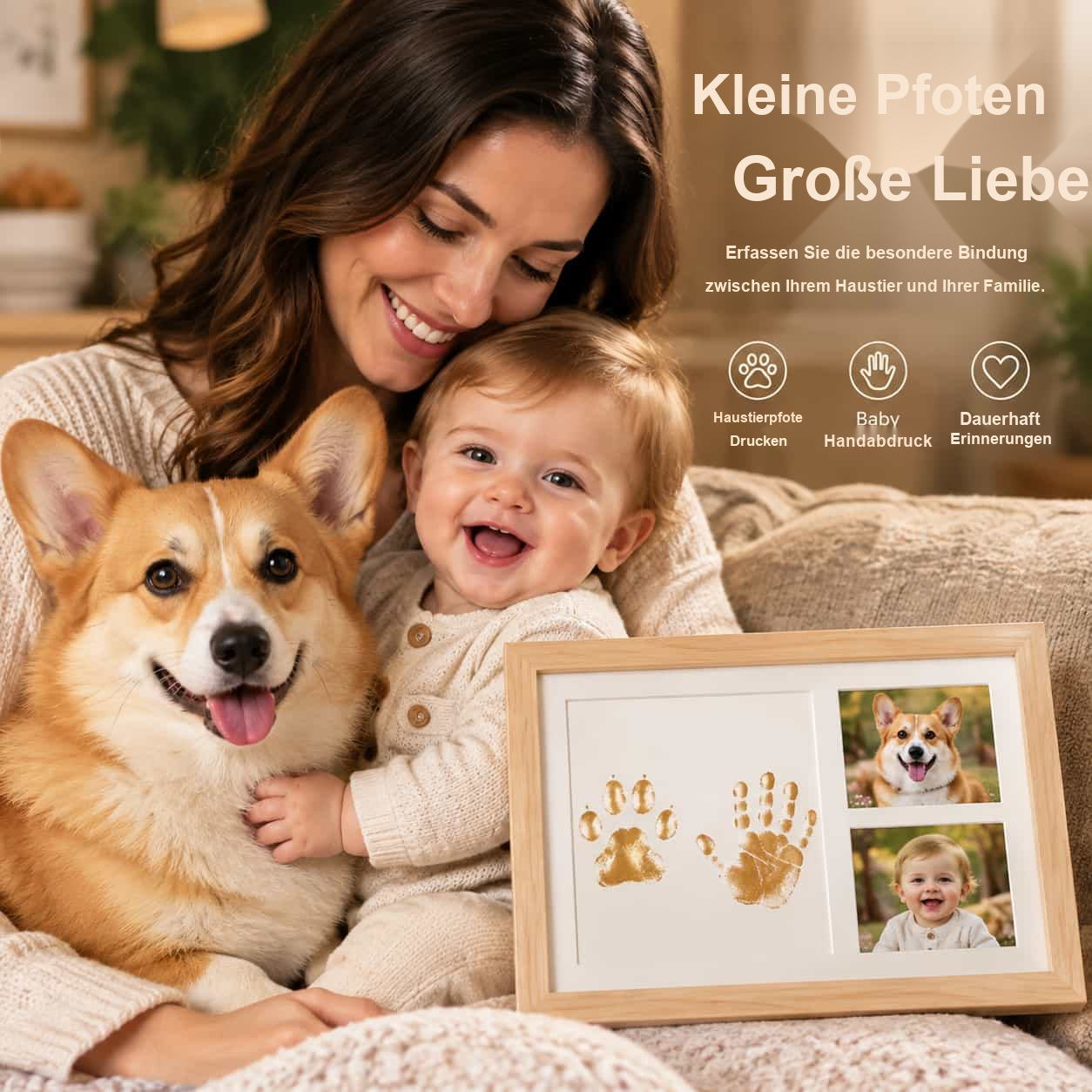 DIY-Erinnerungsrahmen für Pfotenabdrücke – Pfotenabdruck und Fotopräsentation
