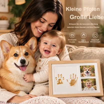 DIY-Erinnerungsrahmen für Pfotenabdrücke – Pfotenabdruck und Fotopräsentation