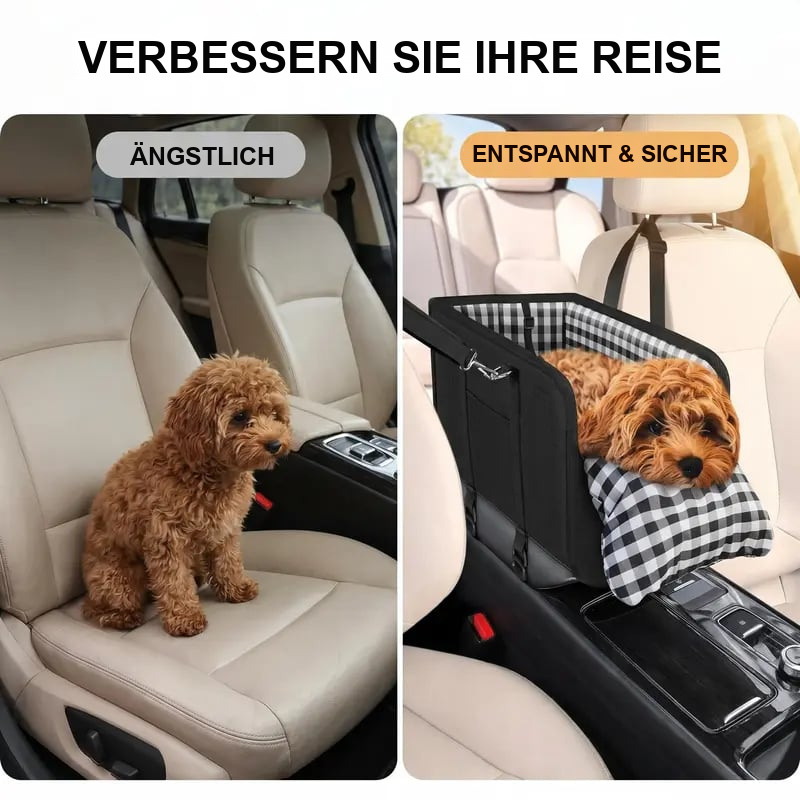 🐶🐱 Hundesitz für die Mittelkonsole im Auto – Erhöhter Sitz für kleine Haustiere zur Linderung von Unruhe