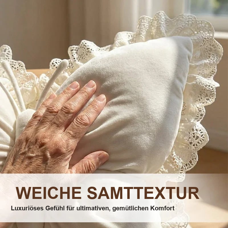 📢📢49 % RABATT !! ⏰ Elegantes schmetterlingsförmiges Zierkissen mit Spitzenbesatz