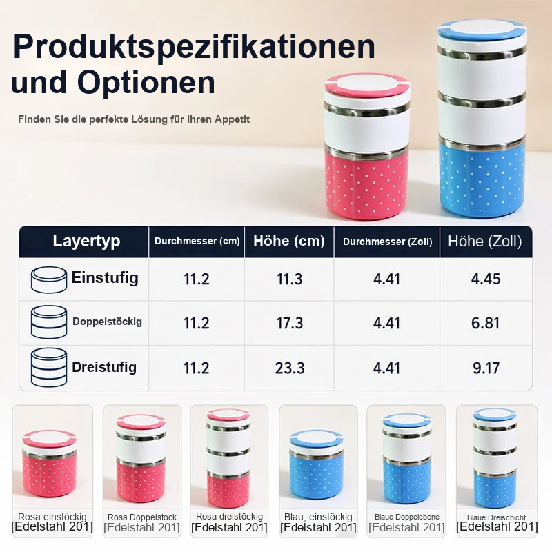 📢📢⏰ Tragbare isolierte Edelstahl-Lunchbox