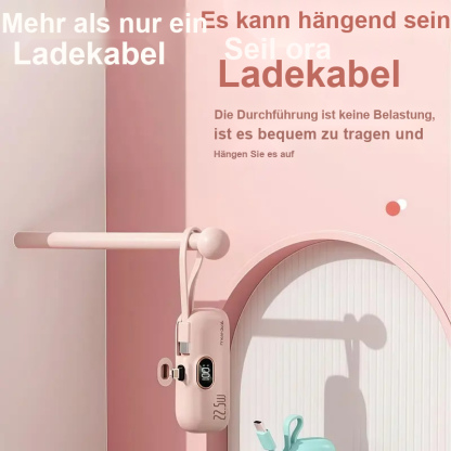 🔋📱 Mini-Powerbank mit 5.000 mAh – 22,5 W Ausgangsleistung, 2 USB-Anschlüsse (USB-C und USB-A), digitale Ladeanzeige, kompaktes und leichtes Design für Smartphones und Mobilgeräte
