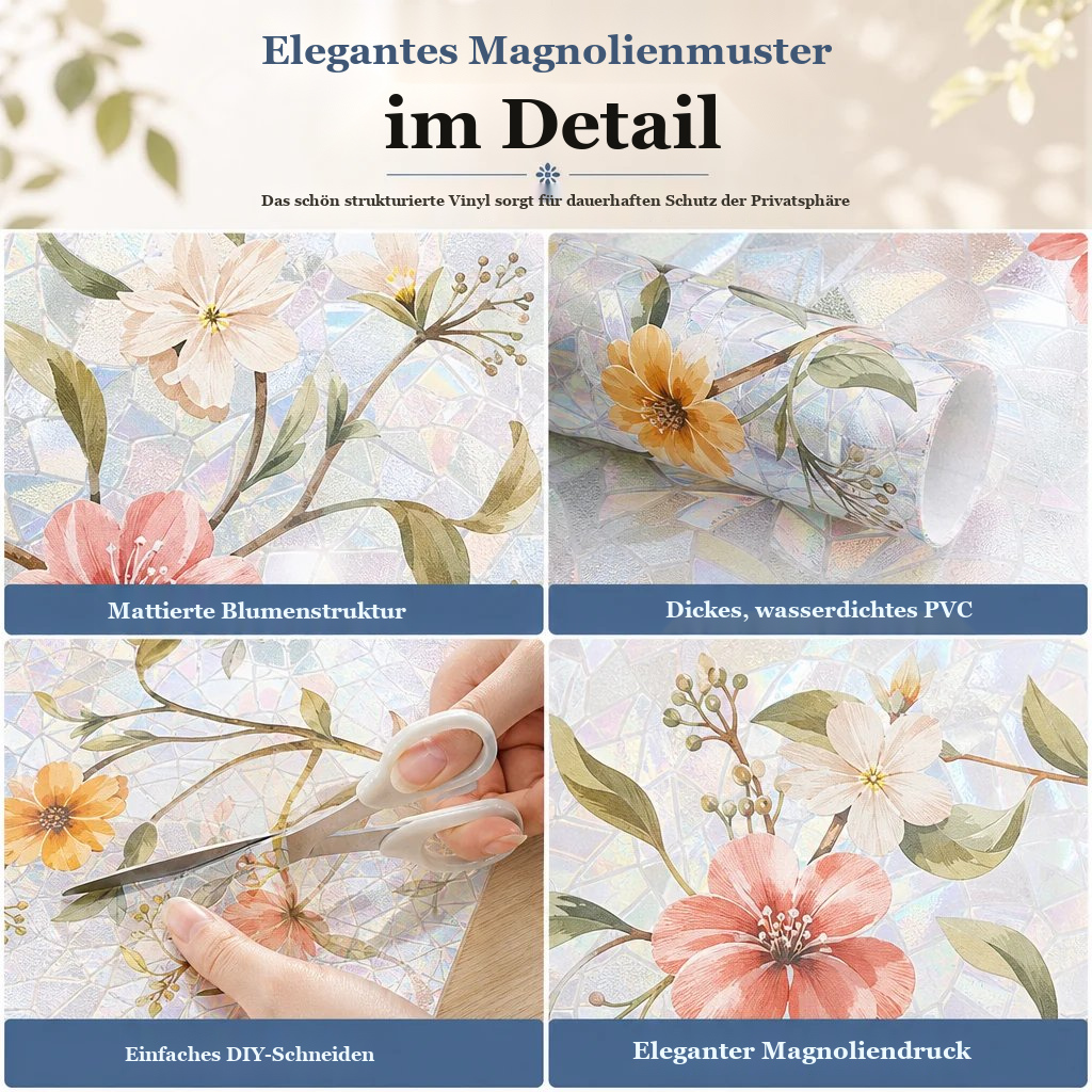 📢📢40 % RABATT !! ⏰ Elektrostatische Regenbogen-Fensterfolie mit dekorativem Blumenmuster