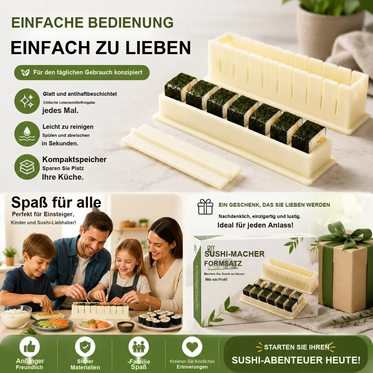 🍣 Sushi-Form – Perfekte selbstgemachte Rollen leicht gemacht