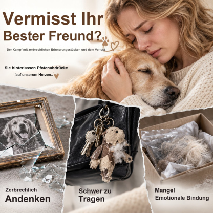 Pfotenförmiger Erinnerungs-Schlüsselanhänger aus Leder zur Aufbewahrung von Tierfell
