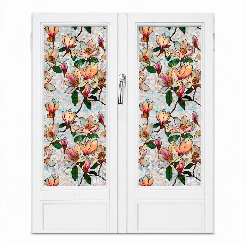 📢📢40 % RABATT !! ⏰ Elektrostatische Regenbogen-Fensterfolie mit dekorativem Blumenmuster