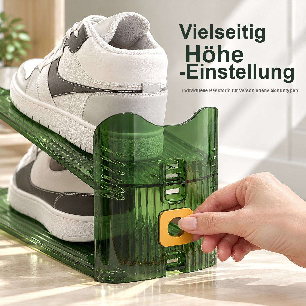 Verstellbarer Schuh-Organizer – Platzsparendes, transparentes Aufbewahrungsregal im minimalistischen Design