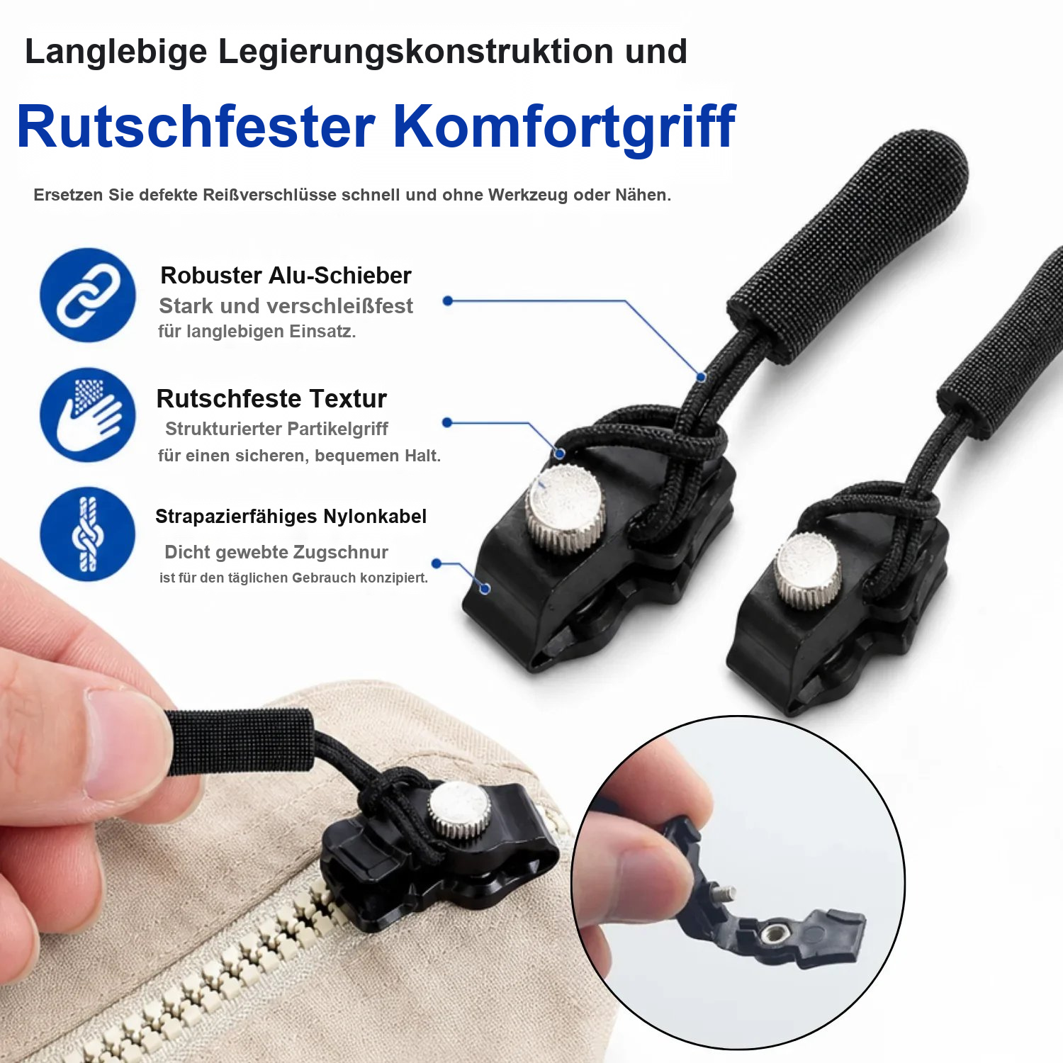 🔧 Universelles Reißverschluss-Reparaturwerkzeug | Soforthilfe für defekte Reißverschlüsse