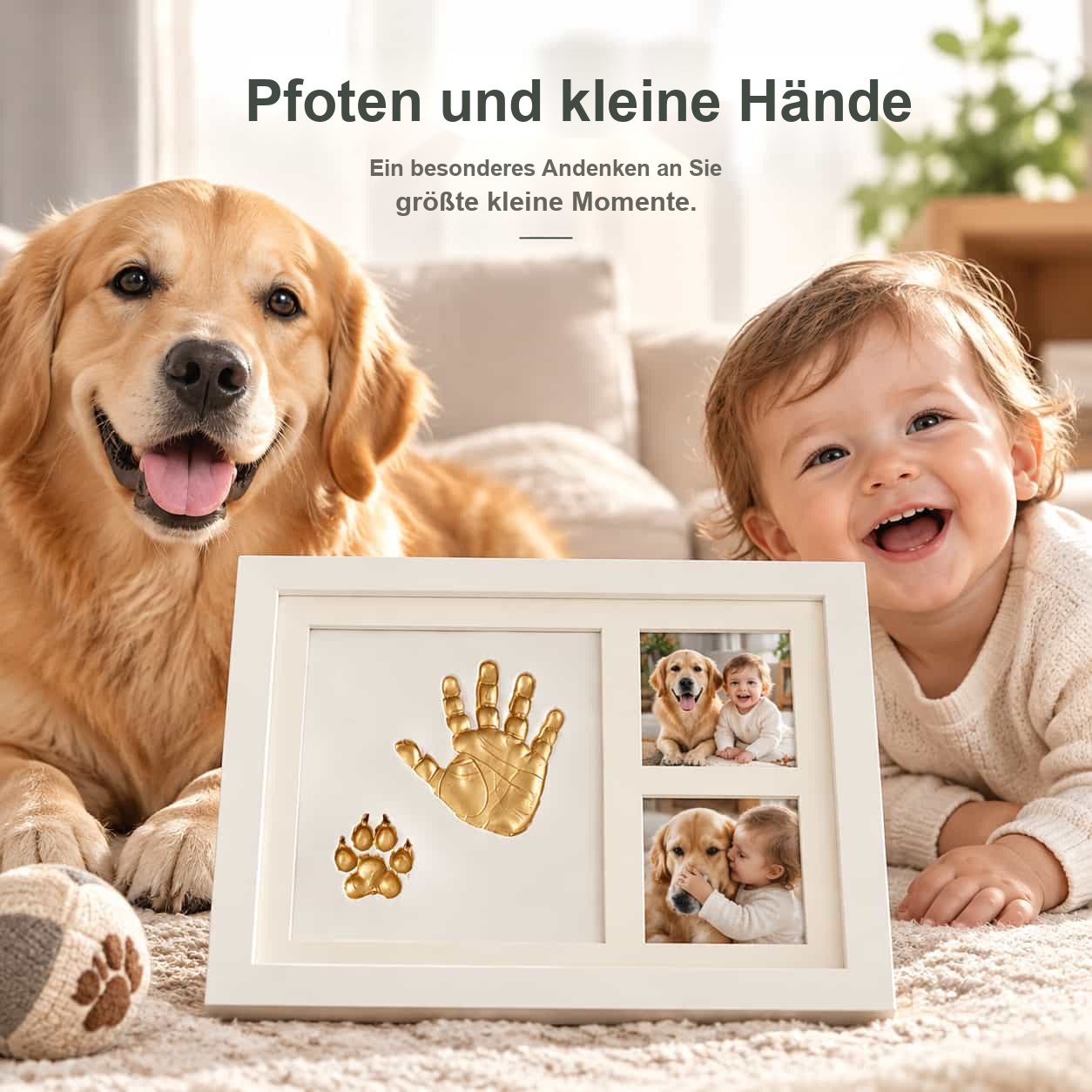 DIY-Erinnerungsrahmen für Pfotenabdrücke – Pfotenabdruck und Fotopräsentation