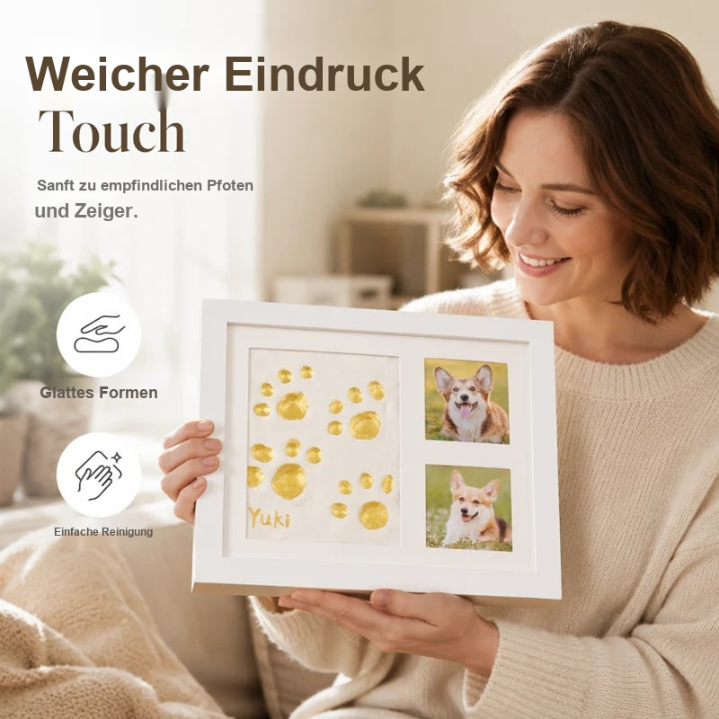 DIY-Erinnerungsrahmen für Pfotenabdrücke – Pfotenabdruck und Fotopräsentation