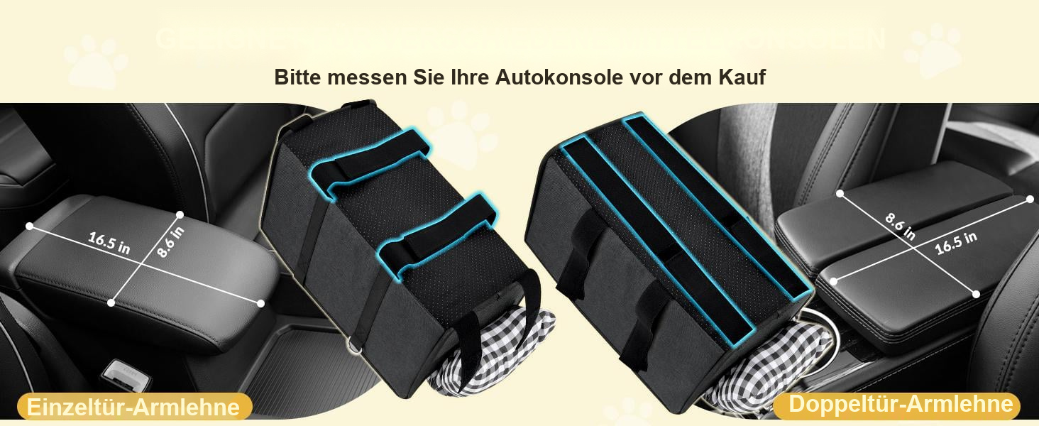 Must-Have Mittelkonsolen-Autositz für Hunde – Sitzerhöhung für kleine Haustiere zur Angstlinderung, ultrasicheres Hundebett mit Armlehne für Reisen, gemütlicher und sicherer Autositz für kleine Hunde und Katzen