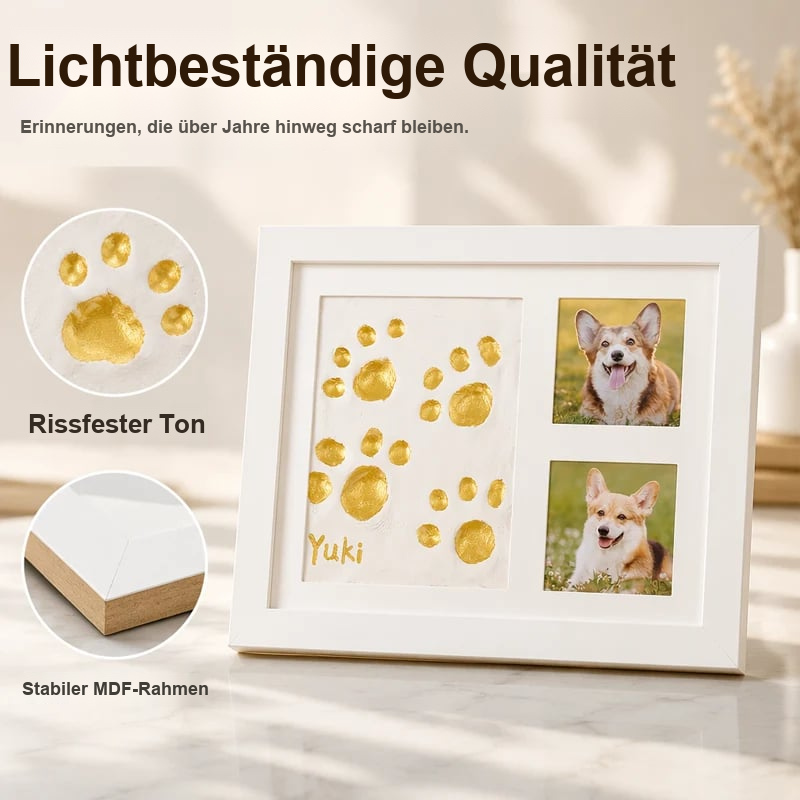 DIY-Erinnerungsrahmen für Pfotenabdrücke – Pfotenabdruck und Fotopräsentation