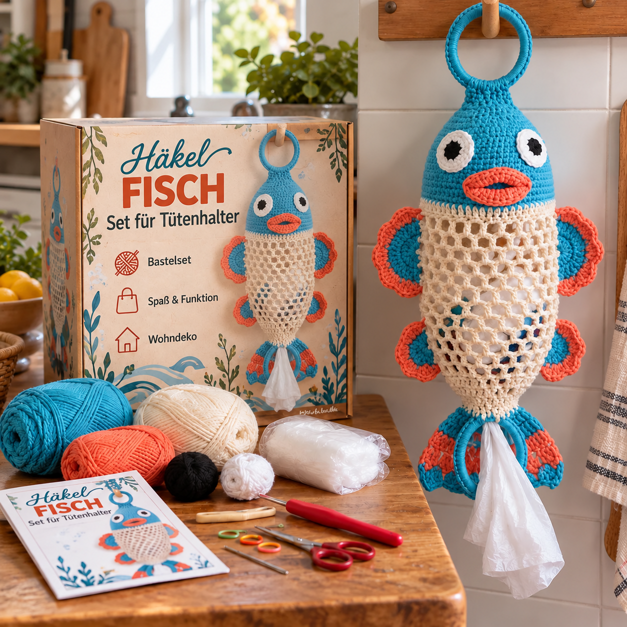 DIY-Häkelset für Tier-Beutelhalter – Niedliches und praktisches Aufbewahrungsset zum Aufhängen