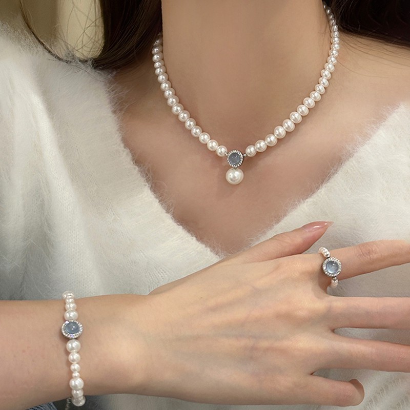 Aquamarine Pearl Set | 925 Sterling Silver