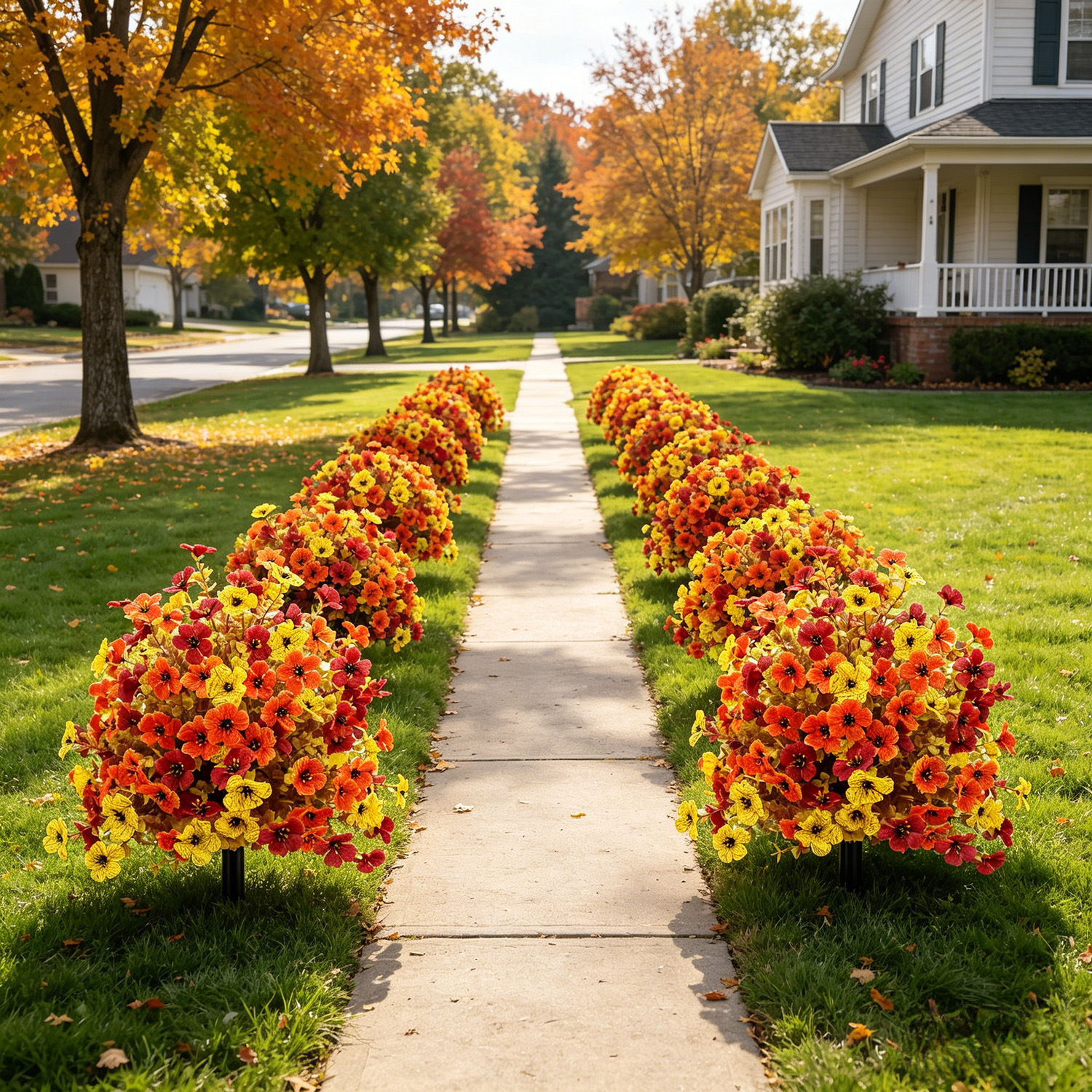 🔥Outdoor Artificial Fall Flowers🍂Easy Autumn Garden Decor