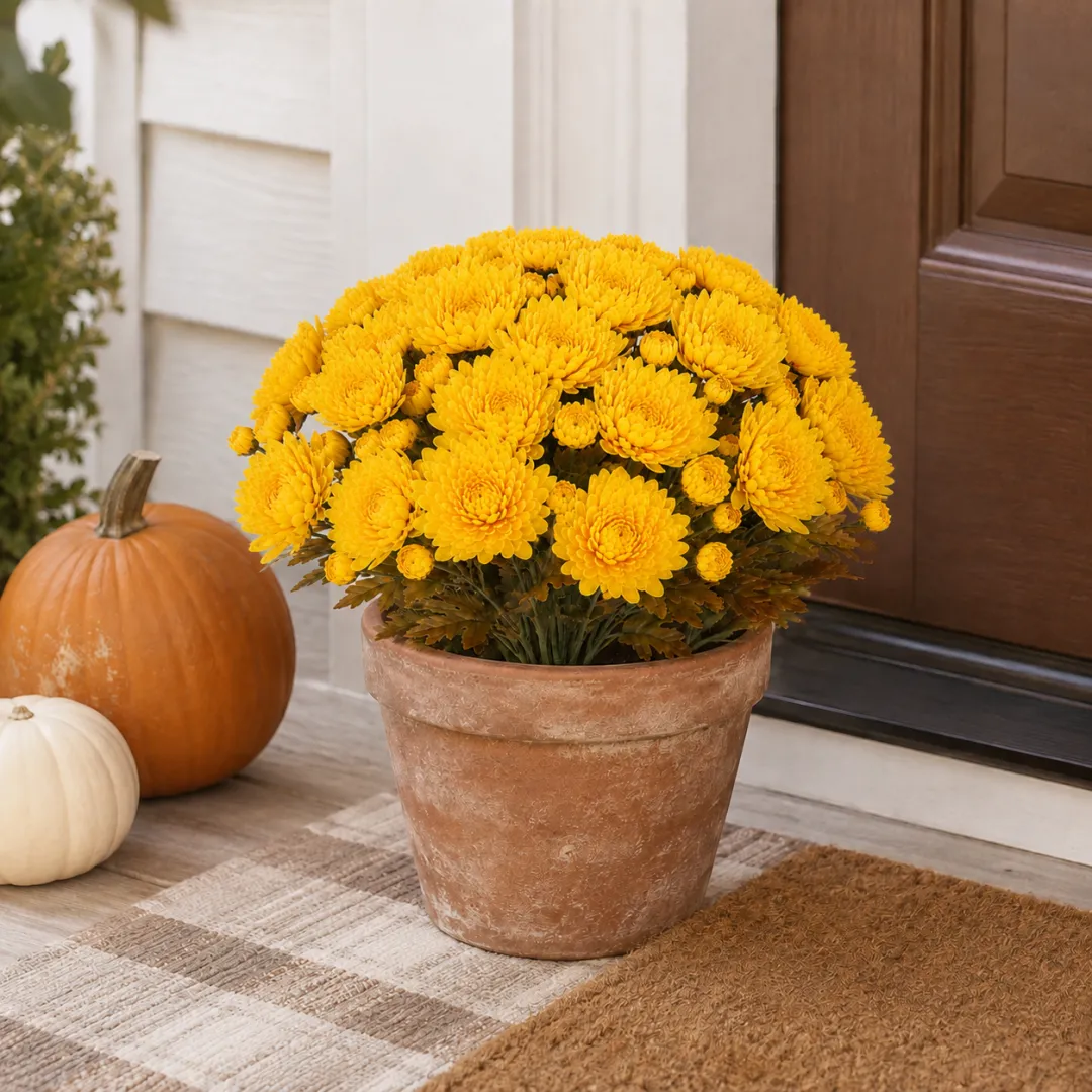 💥Last Day 70% OFF🌼Autumn Bloom Faux Chrysanthemum Bush - UV resistant, Waterproof, Windproof