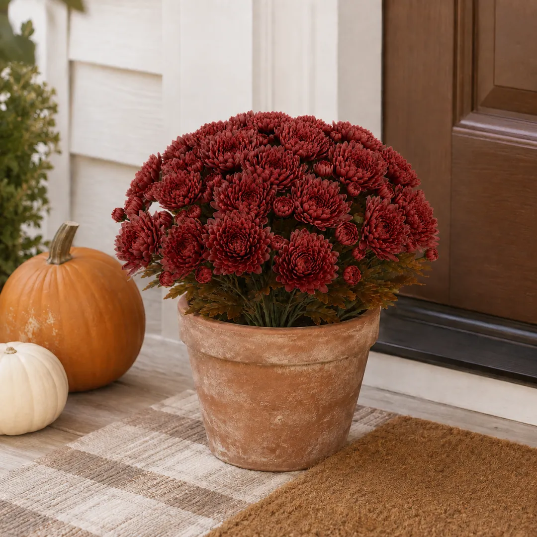 💥Last Day 70% OFF🌼Autumn Bloom Faux Chrysanthemum Bush - UV resistant, Waterproof, Windproof