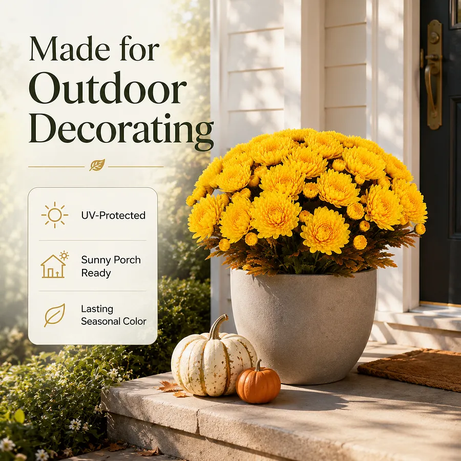 Autumn Bloom Faux Chrysanthemum Bush