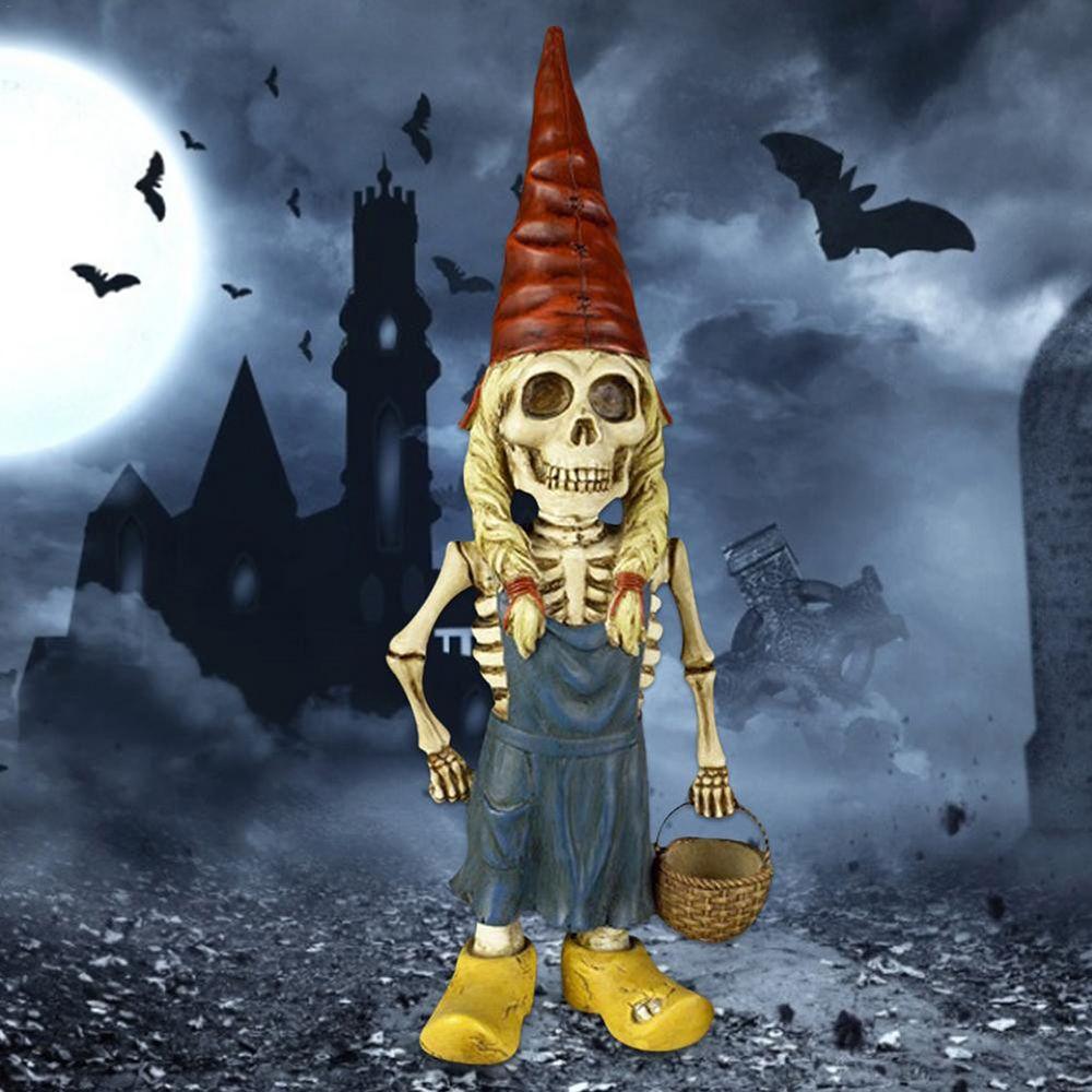 Horror Animal Toys Yard Art Skeleton Gnome Halloween Gnome Dog Garden Statue  &ndash; buy the best products in the Ayzeze online store