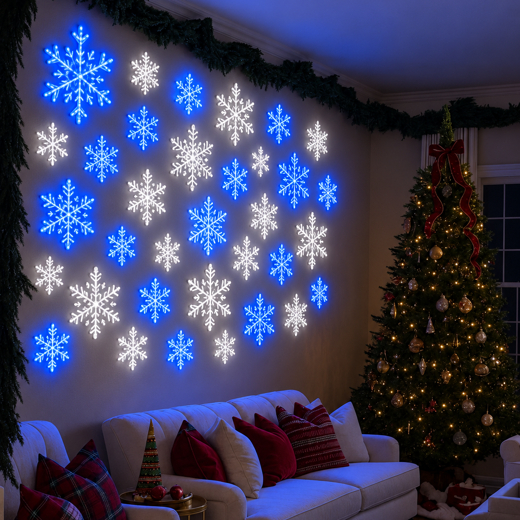 🔥Hot Sale 60% OFF🔥LED Snowflake Wall Set❄️