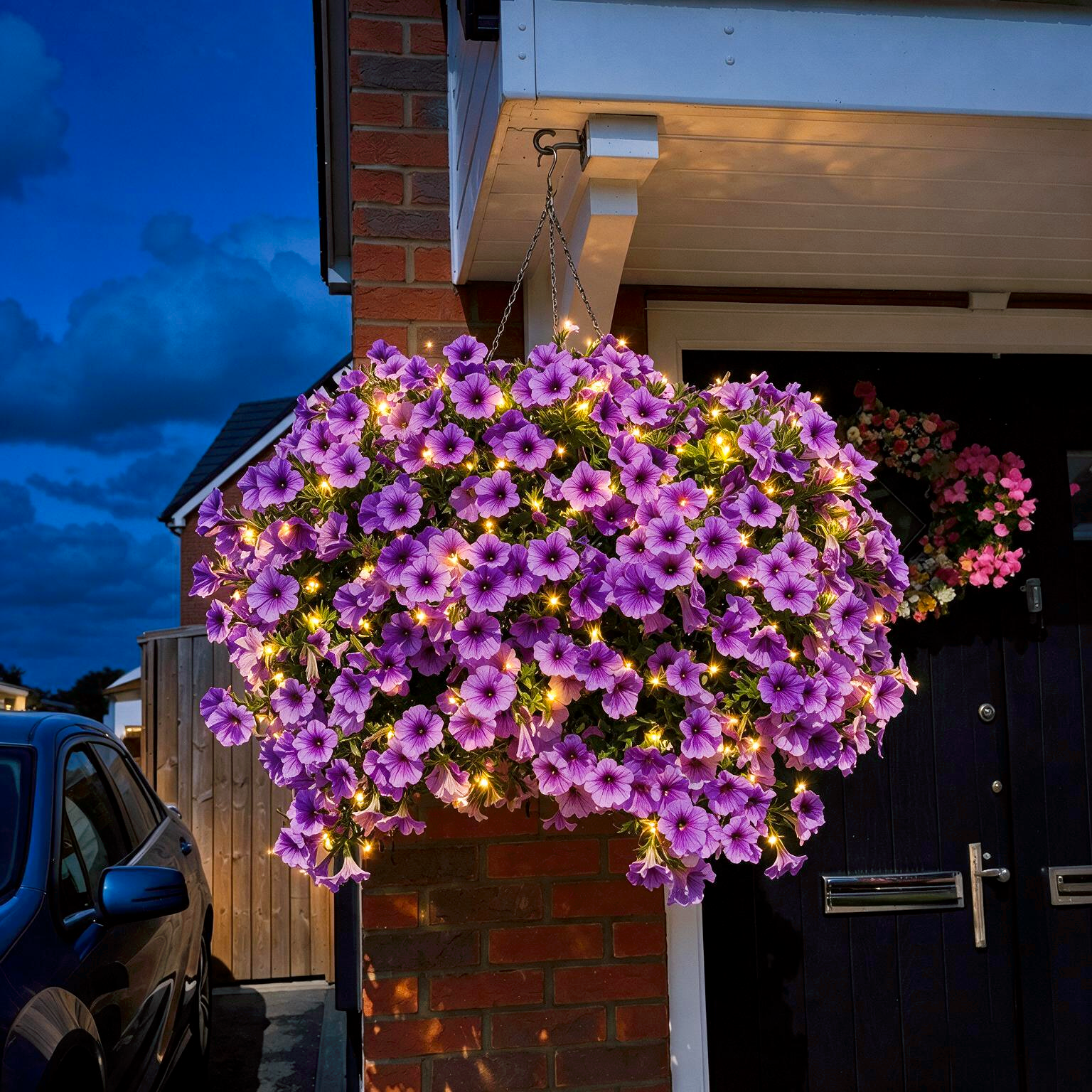 🌸 A Porch That Never Loses Its Bloom · Beautiful by Day, Glowing by Night ✨