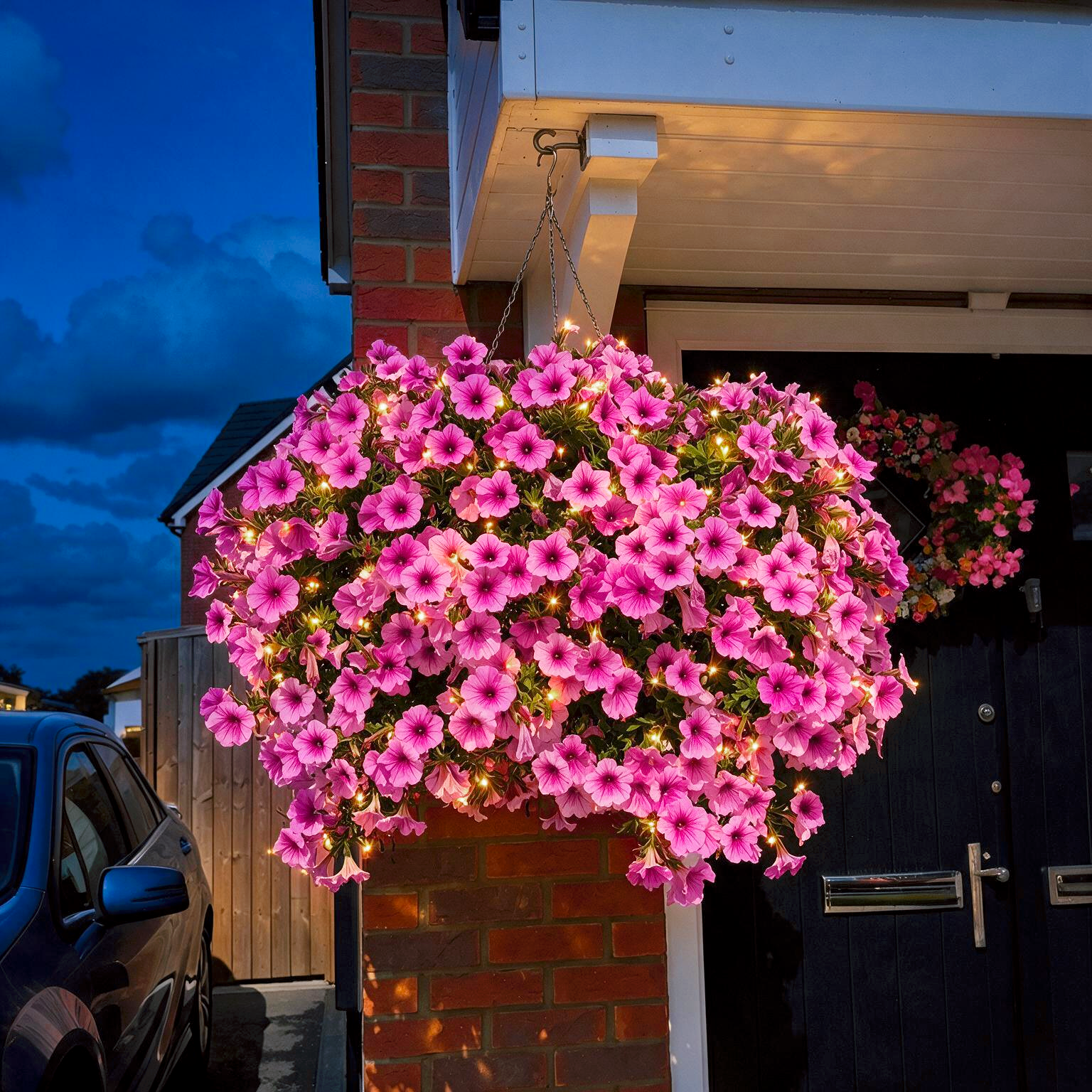 🌸 A Porch That Never Loses Its Bloom · Beautiful by Day, Glowing by Night ✨