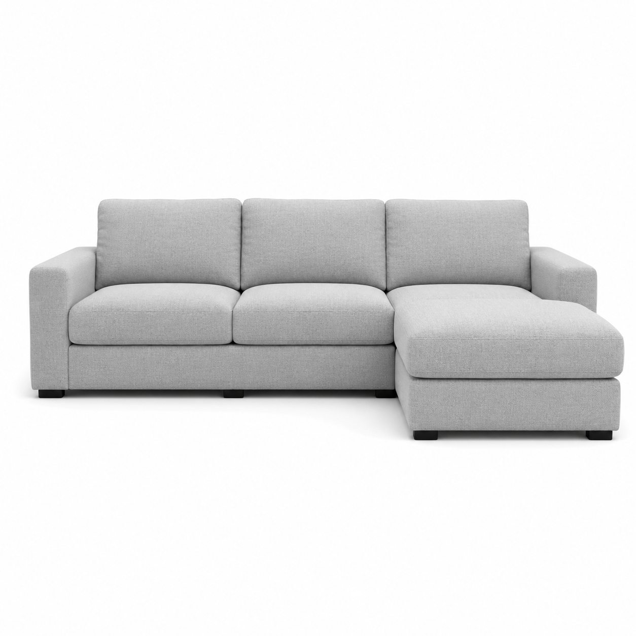 Modulares Ecksofa Hellgrau mit Ottomane